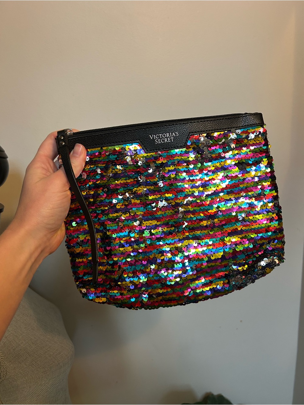 Victoria's Secret Rainbow Sequin Wristlet Clutch